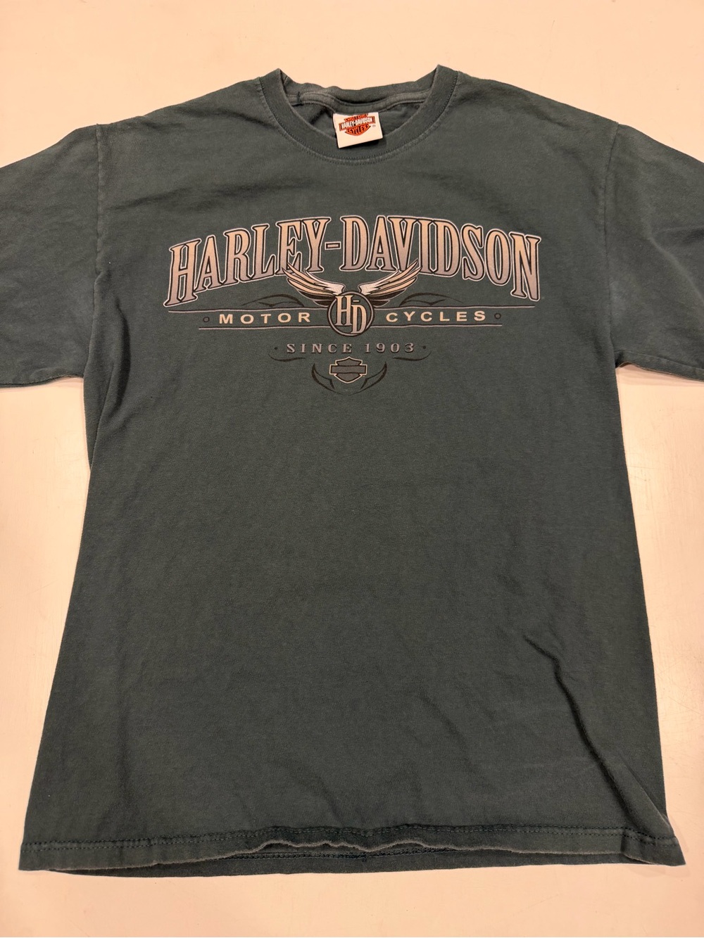 Harley‑Davidson Slate Green Short Sleeve Graphic Tee